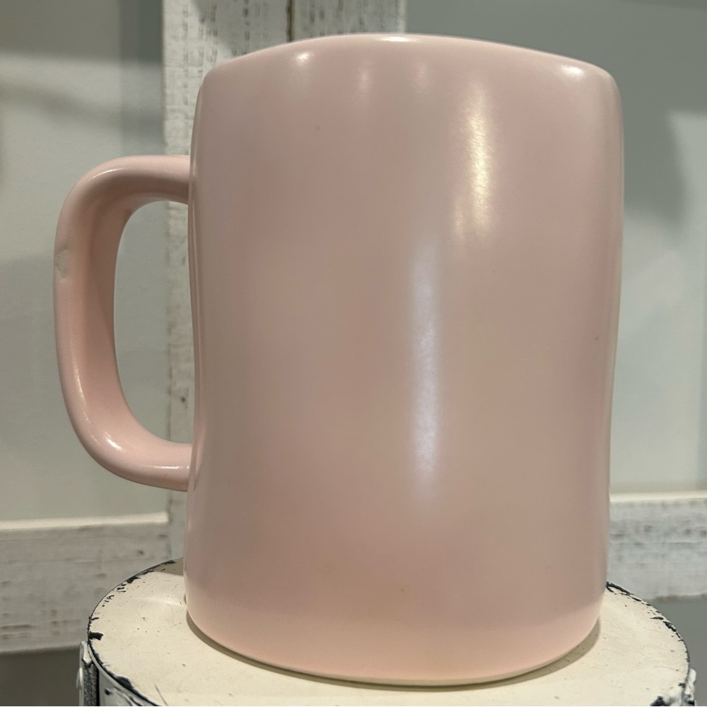 Newly Wed Rae Dunn Pink Mug Artisan Collection 16 OZ Coffee Cup Gold Lettering - Picture 2 of 6